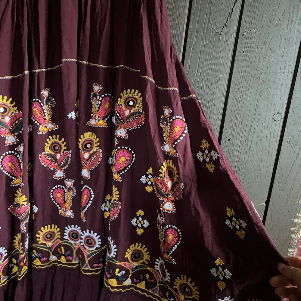 Free People Diamond Meadows Maxi Skirt Sz 0 - Picture 6 of 7